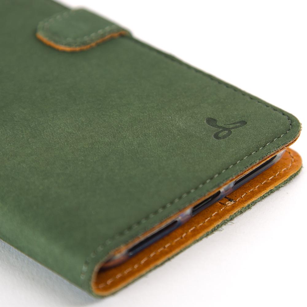 Vintage Bottle Green Leather Wallet - Apple iPhone 7 Plus - Snakehive