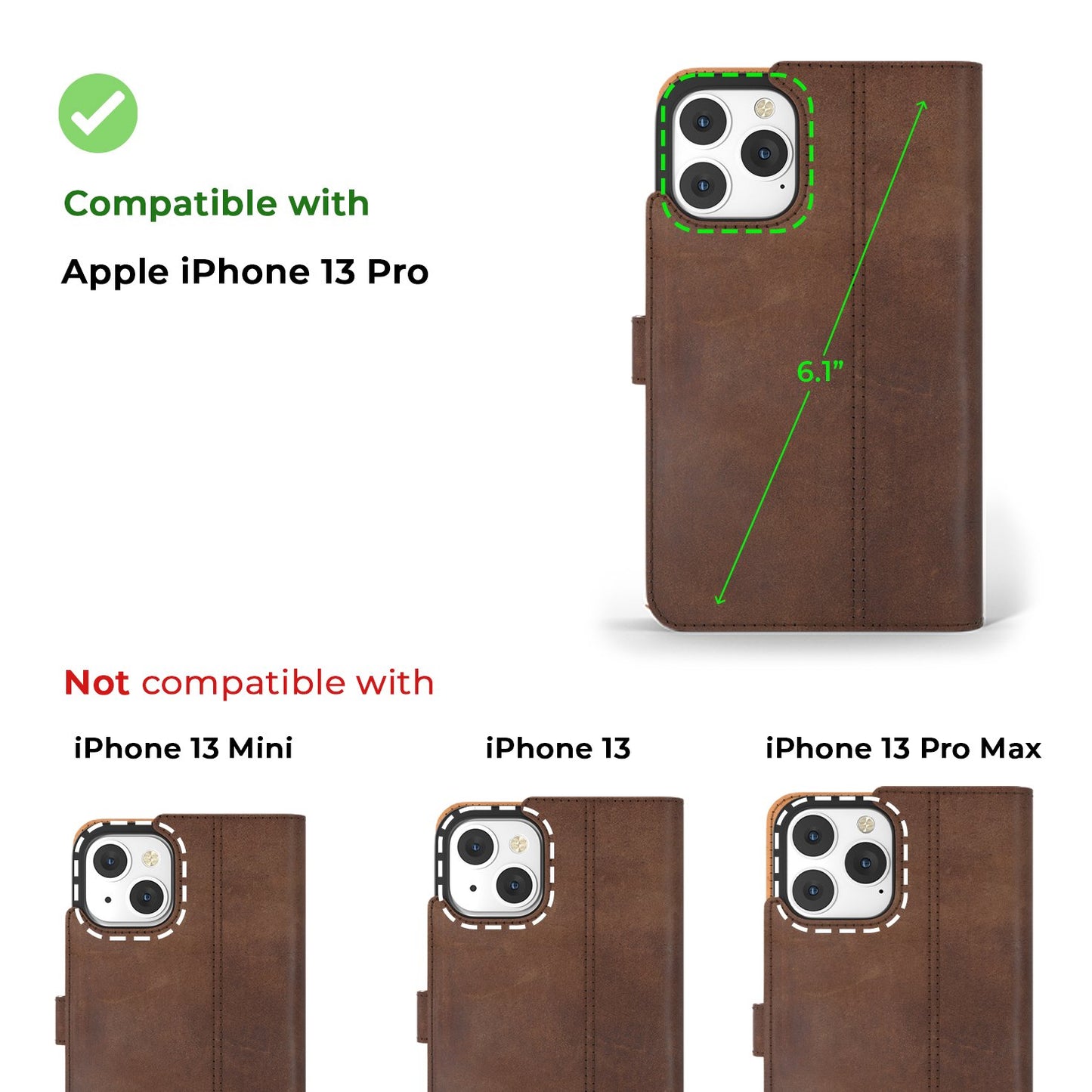 Vintage Lederhülle - Apple iPhone 13 Pro