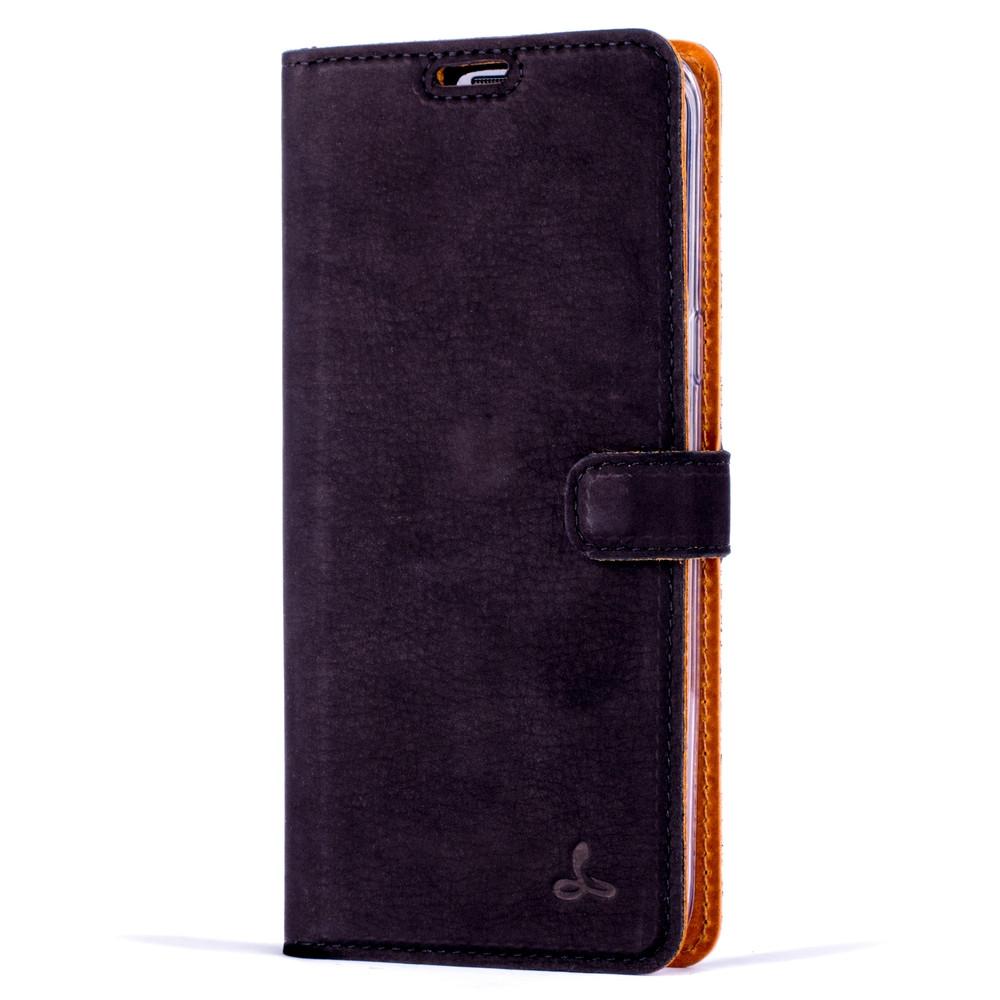 Vintage Black Leather Wallet - Samsung Galaxy S8+ (Plus) - Snakehive