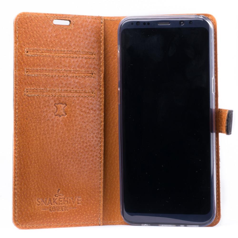 Vintage Black Leather Wallet - Samsung Galaxy S8+ (Plus) - Snakehive