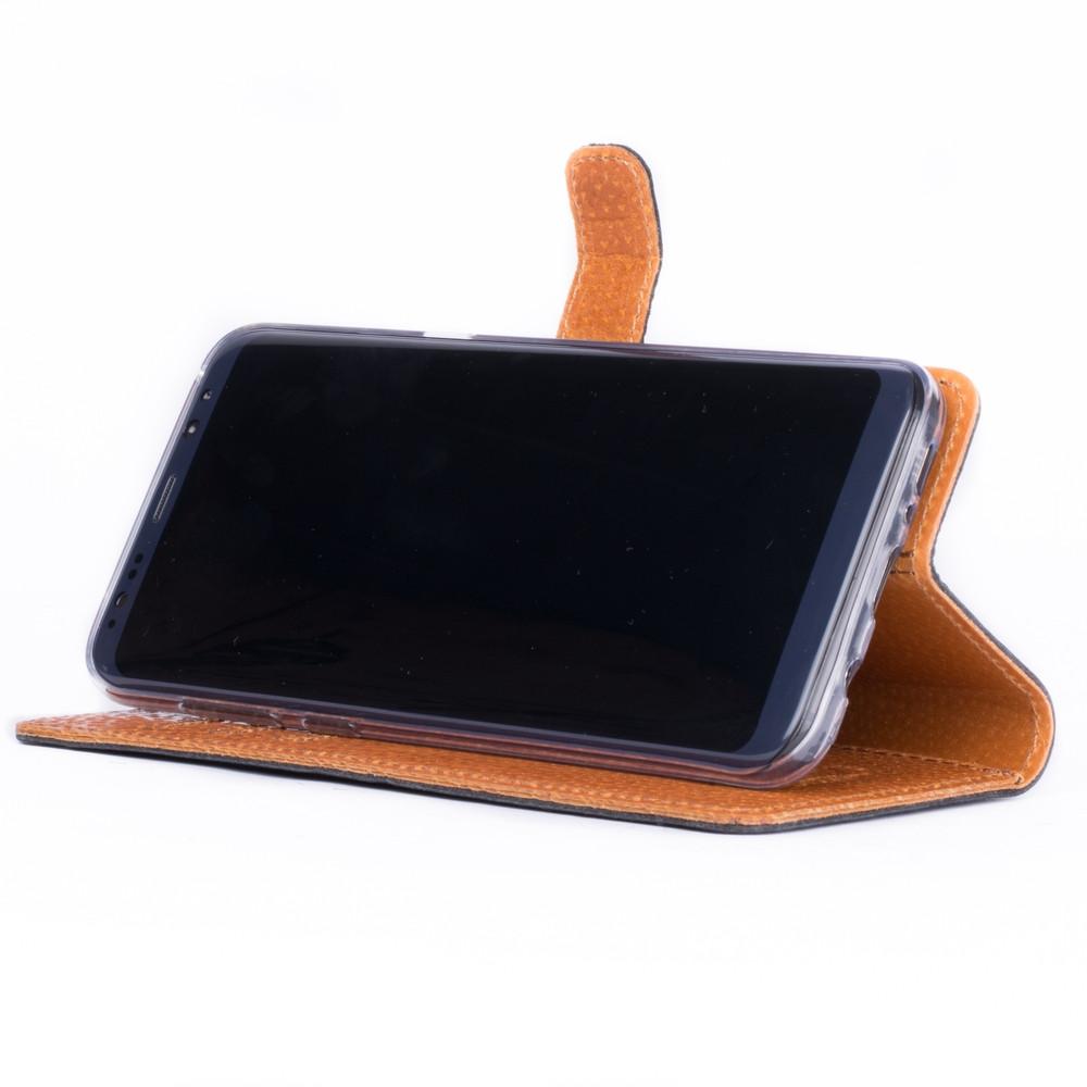 Vintage Black Leather Wallet - Samsung Galaxy S8+ (Plus) - Snakehive