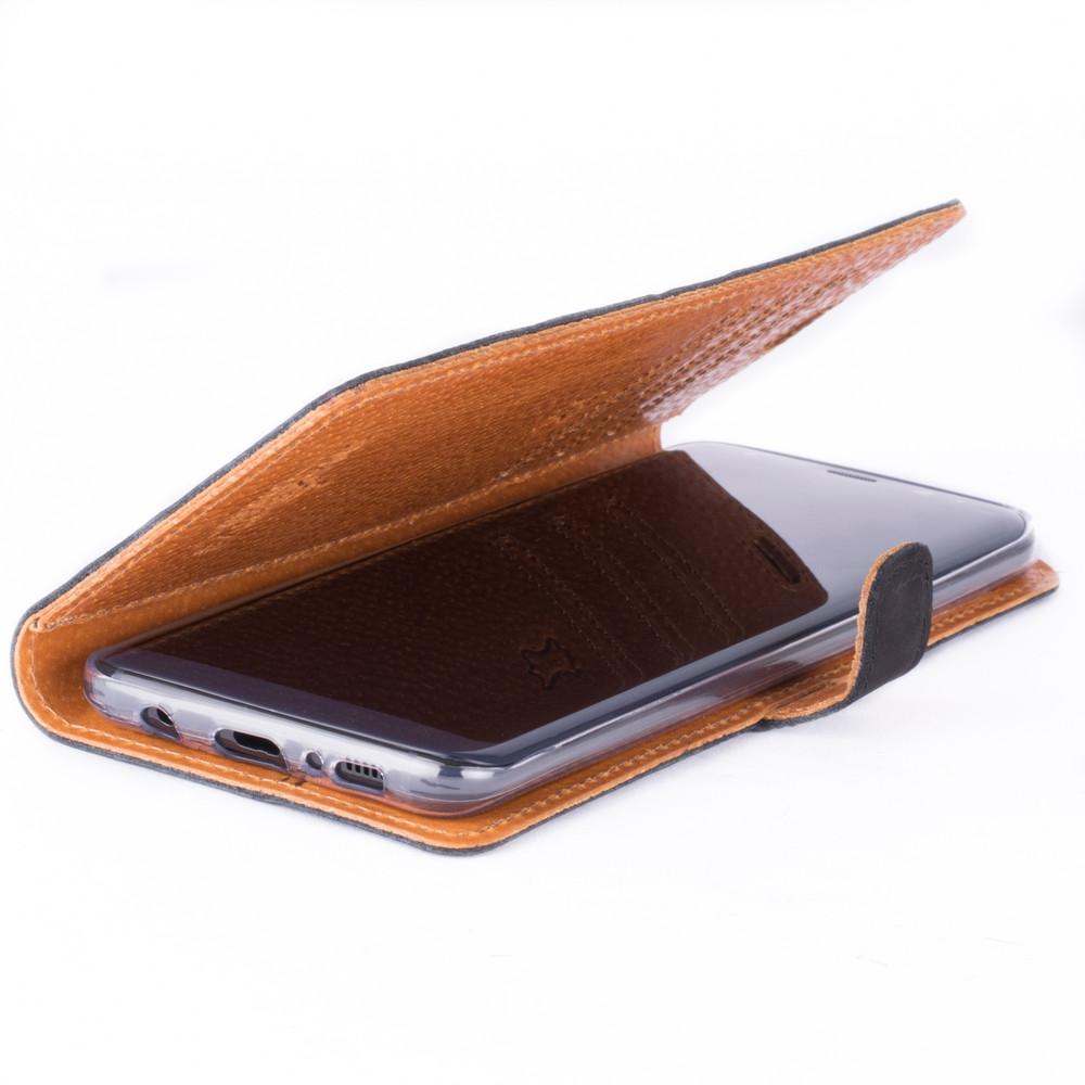 Vintage Black Leather Wallet - Samsung Galaxy S8+ (Plus) - Snakehive