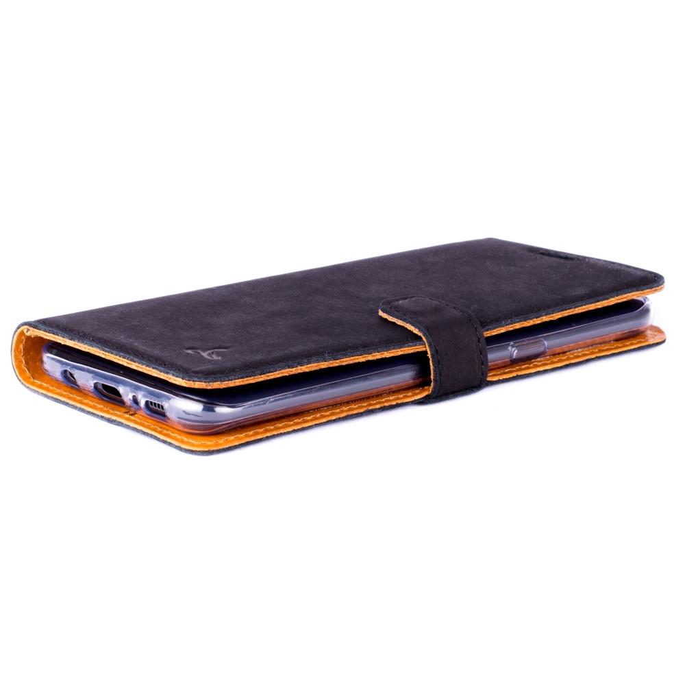 Vintage Black Leather Wallet - Samsung Galaxy S8+ (Plus) - Snakehive