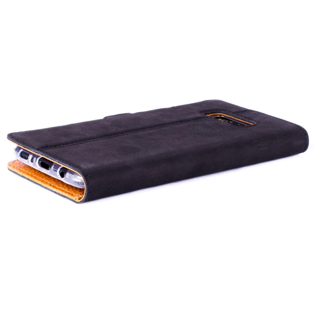 Vintage Black Leather Wallet - Samsung Galaxy S8+ (Plus) - Snakehive
