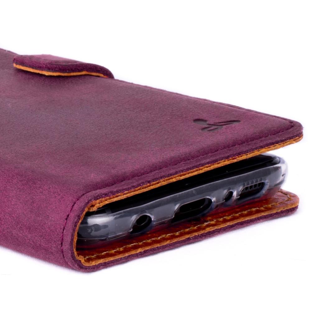 Vintage Plum Leather Wallet - Samsung Galaxy S8+ (Plus) - Snakehive