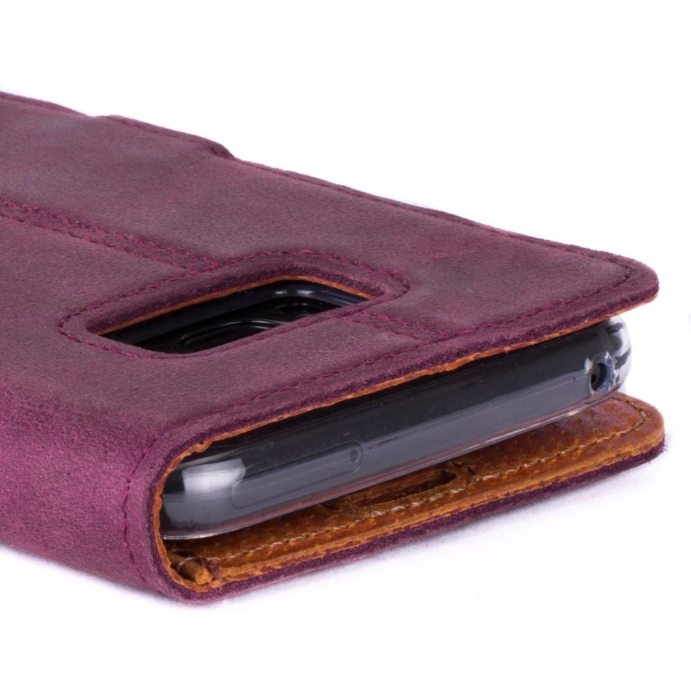 Vintage Plum Leather Wallet - Samsung Galaxy S8+ (Plus) - Snakehive