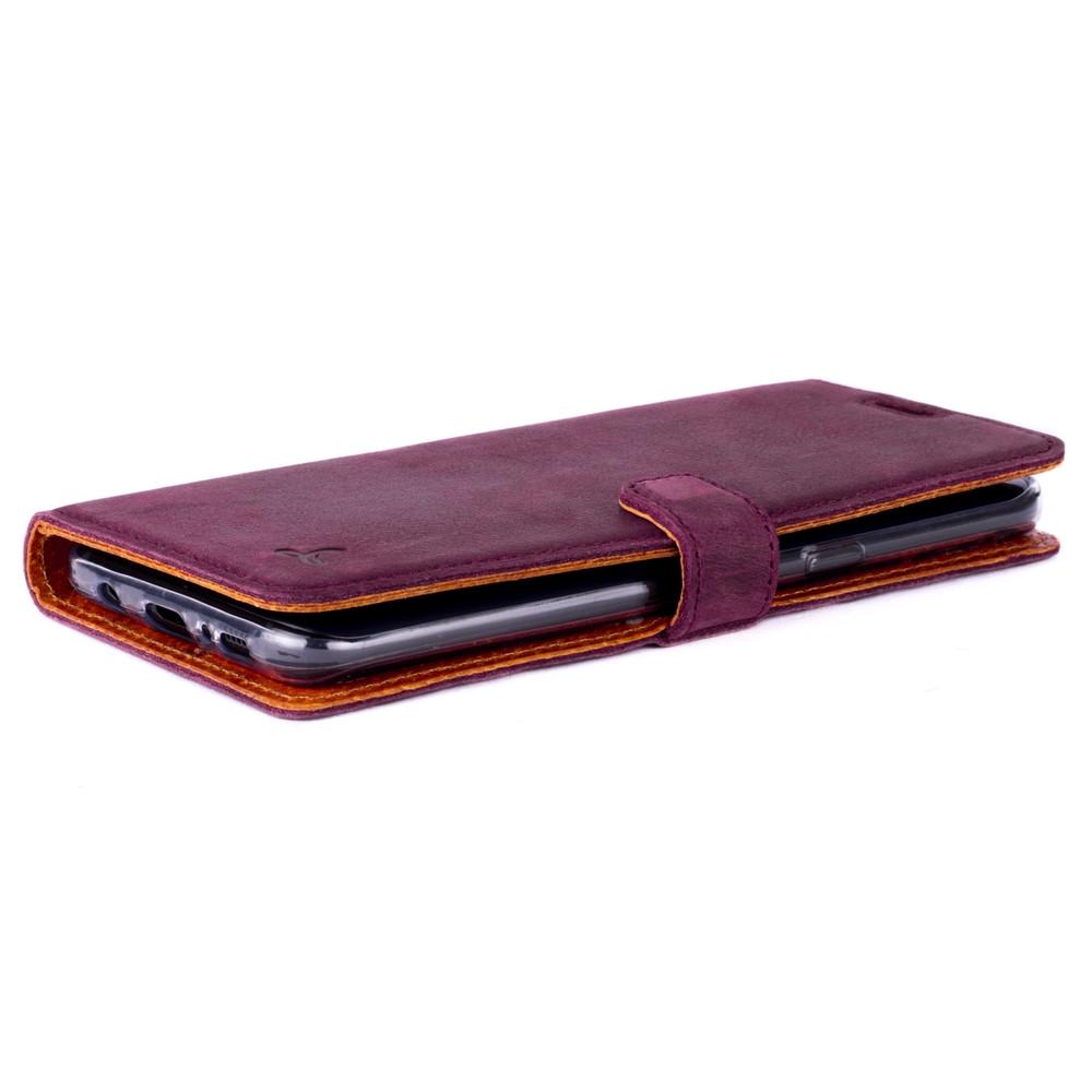 Vintage Plum Leather Wallet - Samsung Galaxy S8+ (Plus) - Snakehive