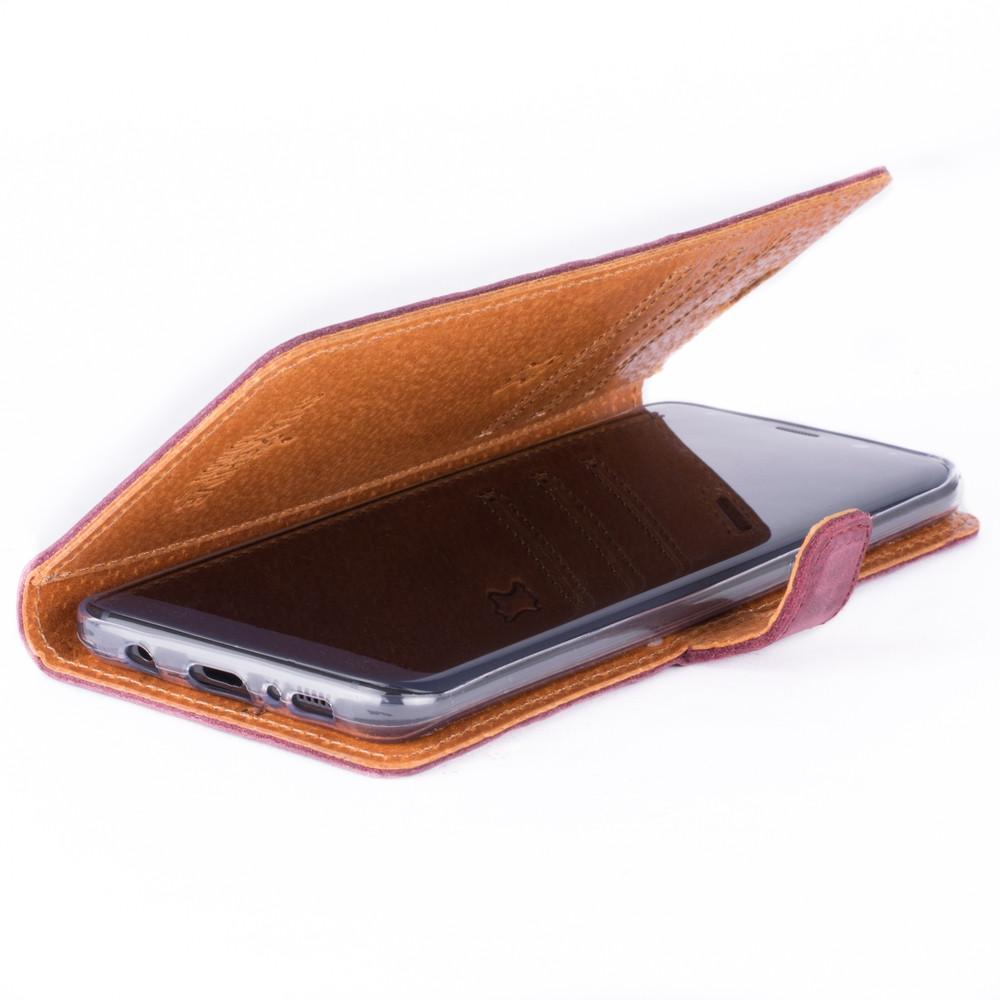 Vintage Plum Leather Wallet - Samsung Galaxy S8+ (Plus) - Snakehive