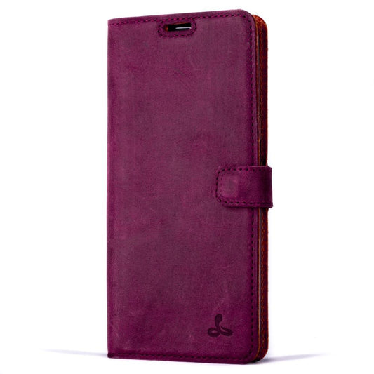 Vintage Plum Leather Wallet - Samsung Galaxy S8+ (Plus) - Snakehive