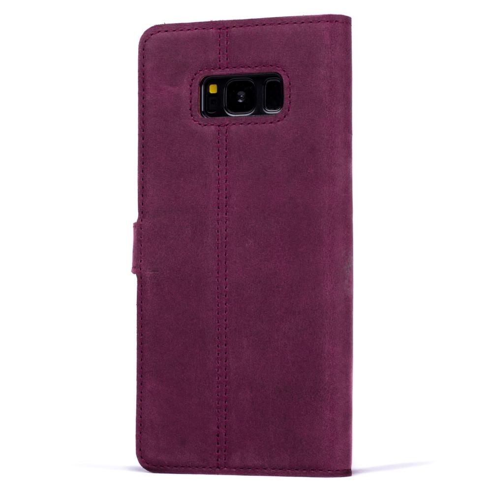 Vintage Plum Leather Wallet - Samsung Galaxy S8+ (Plus) - Snakehive