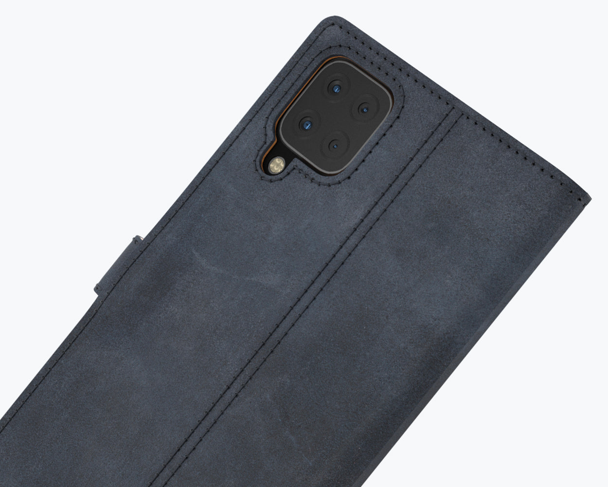 Vintage Lederhülle Marine Blau - Samsung Galaxy A12