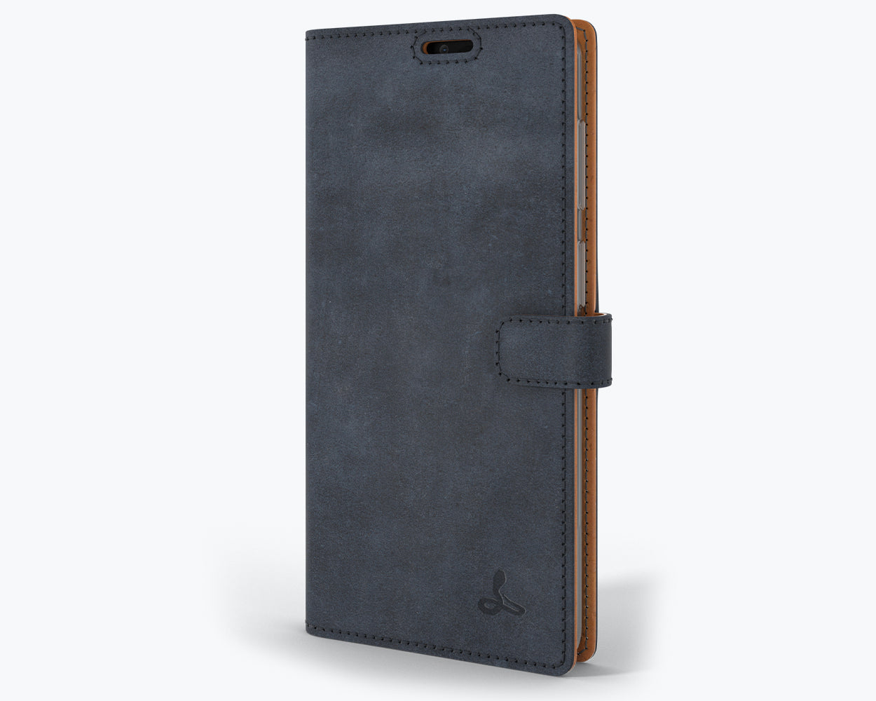 Vintage Lederhülle Marine Blau - Samsung Galaxy A12