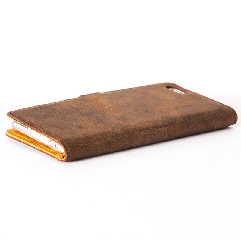 Vintage Chestnut Brown Leather Wallet - Apple iPhone 6 Plus/6S Plus - Snakehive