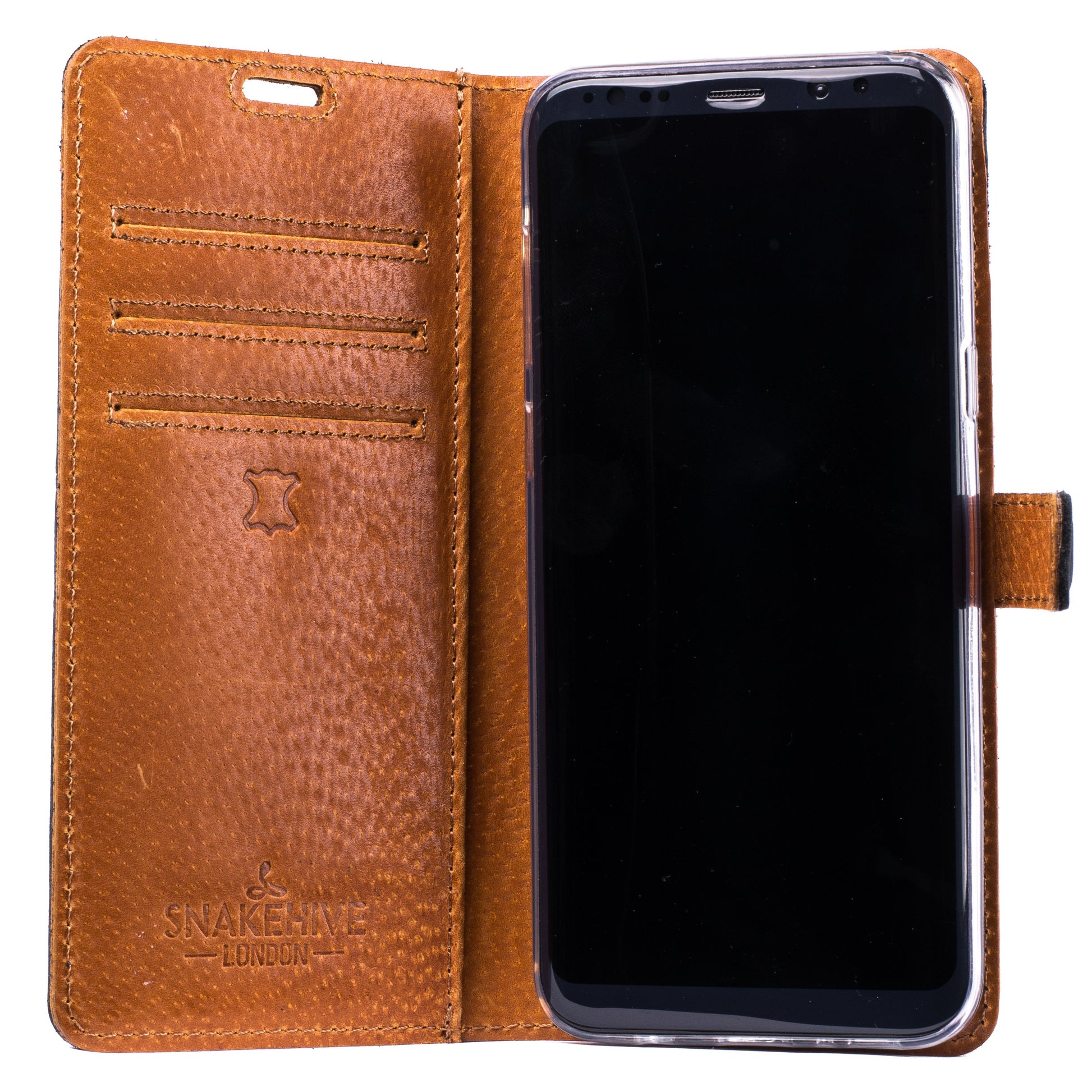 Vintage Chestnut Brown Leather Wallet - Samsung Galaxy S8+ (Plus) - Snakehive