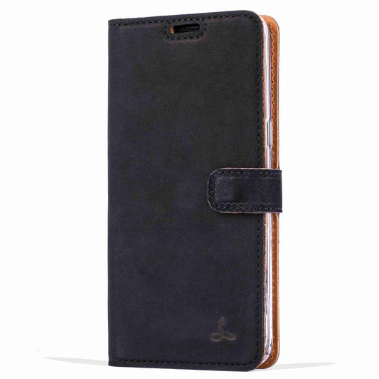 Vintage Black Leather Wallet - Samsung Galaxy S8 - Snakehive