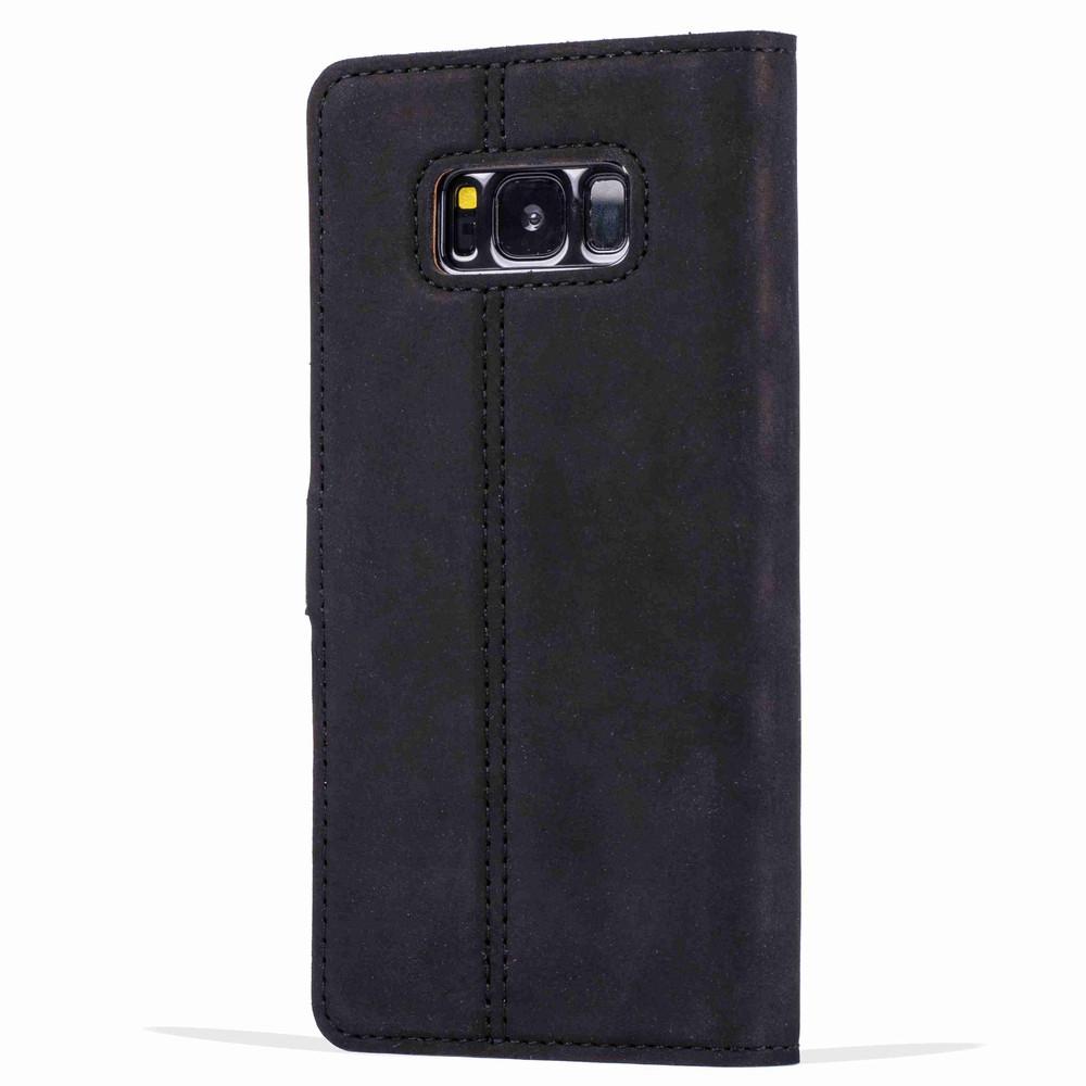Vintage Black Leather Wallet - Samsung Galaxy S8 - Snakehive