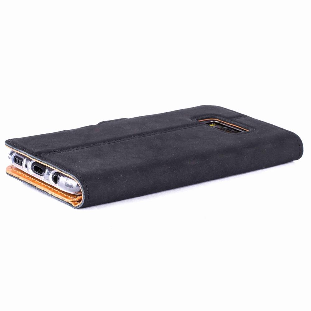 Vintage Black Leather Wallet - Samsung Galaxy S8 - Snakehive