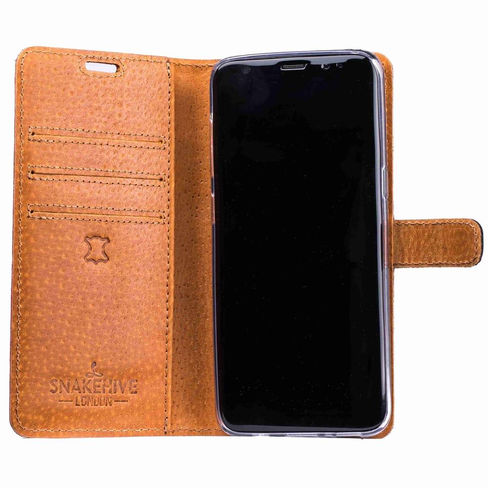 Vintage Black Leather Wallet - Samsung Galaxy S8 - Snakehive