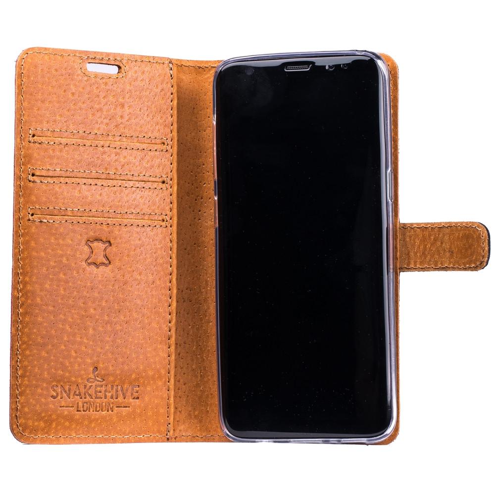Vintage Navy Leather Wallet - Samsung Galaxy S8+ (Plus) - Snakehive