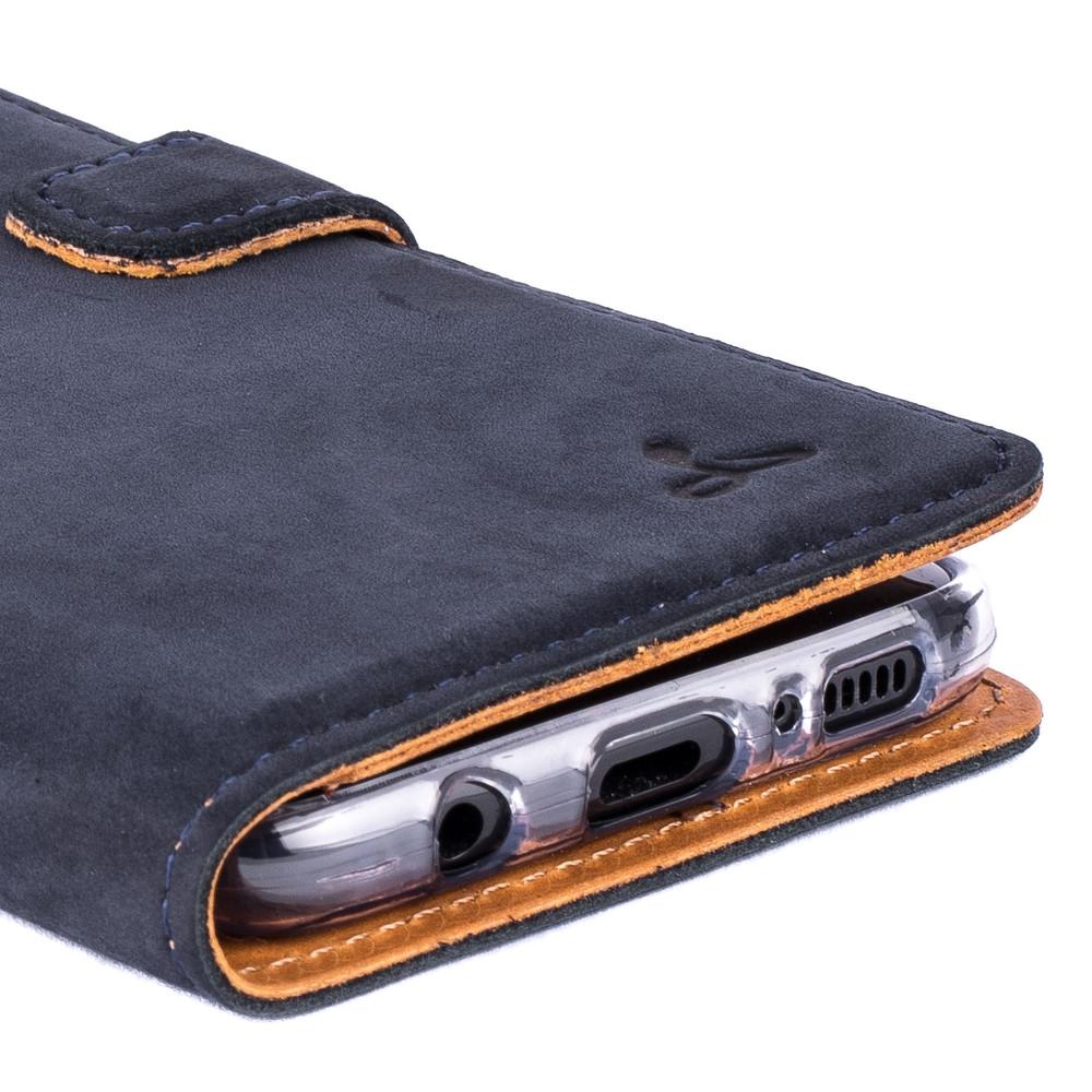 Vintage Navy Leather Wallet - Samsung Galaxy S8+ (Plus) - Snakehive