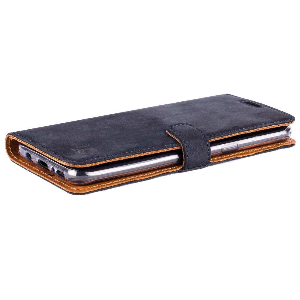 Vintage Navy Leather Wallet - Samsung Galaxy S8+ (Plus) - Snakehive