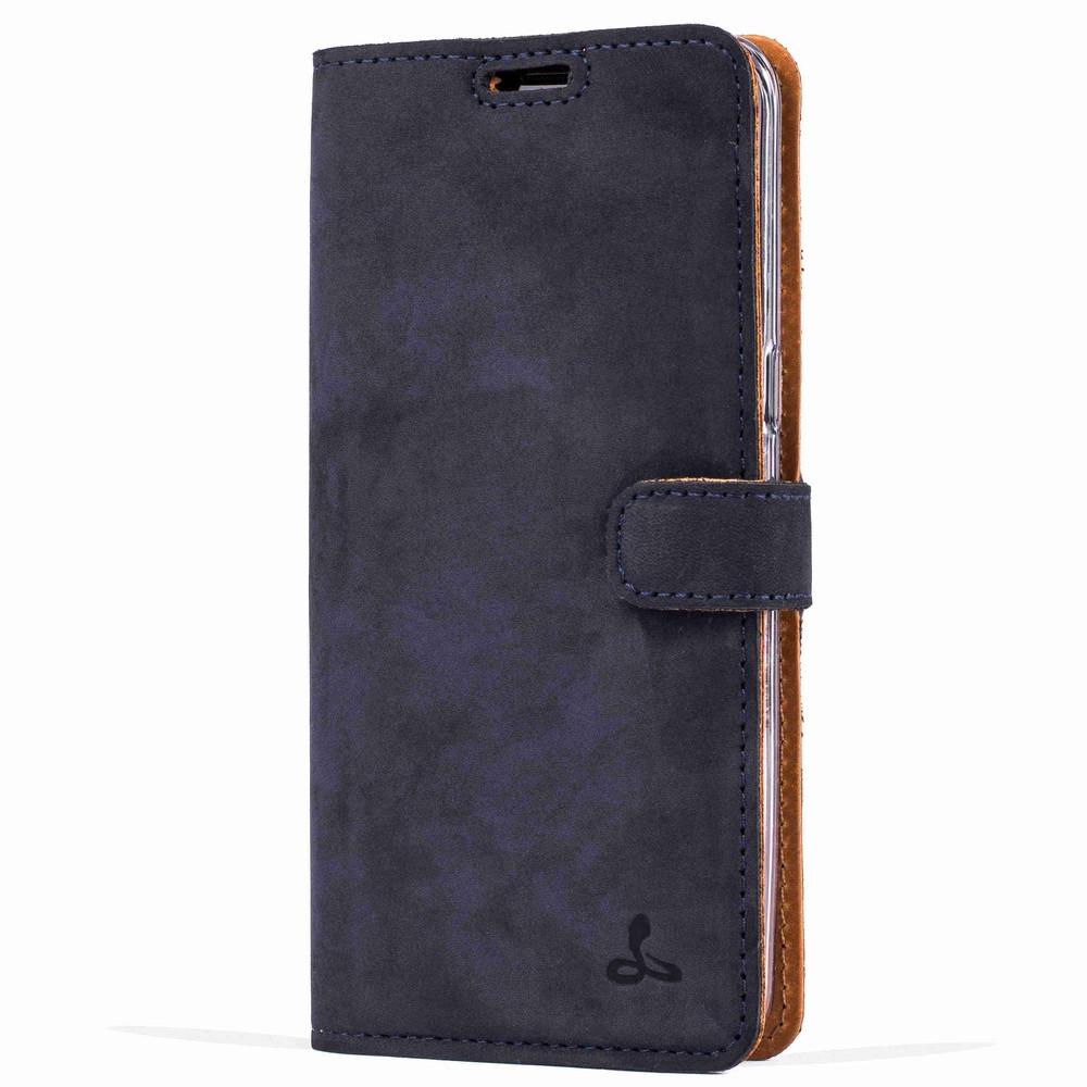 Vintage Navy Leather Wallet - Samsung Galaxy S8 - Snakehive