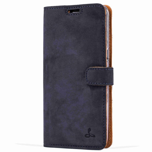Vintage Navy Leather Wallet - Samsung Galaxy S8 - Snakehive