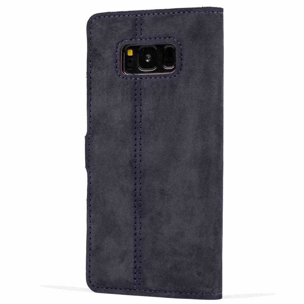Vintage Navy Leather Wallet - Samsung Galaxy S8 - Snakehive