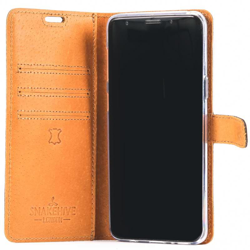 Vintage Navy Leather Wallet - Samsung Galaxy S9 - Snakehive