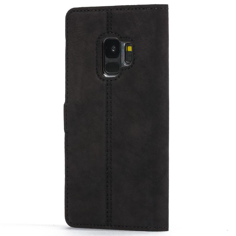 Vintage Black Leather Wallet - Samsung Galaxy S9 - Snakehive