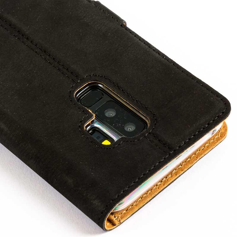 Vintage Black Leather Wallet - Samsung Galaxy S9 Plus - Snakehive