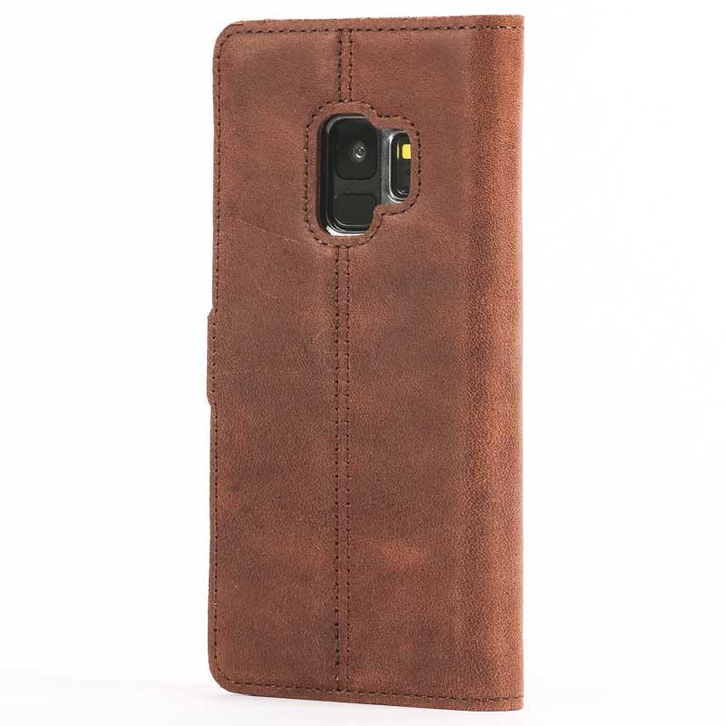Vintage Chestnut Brown Leather Wallet - Samsung Galaxy S9 - Snakehive