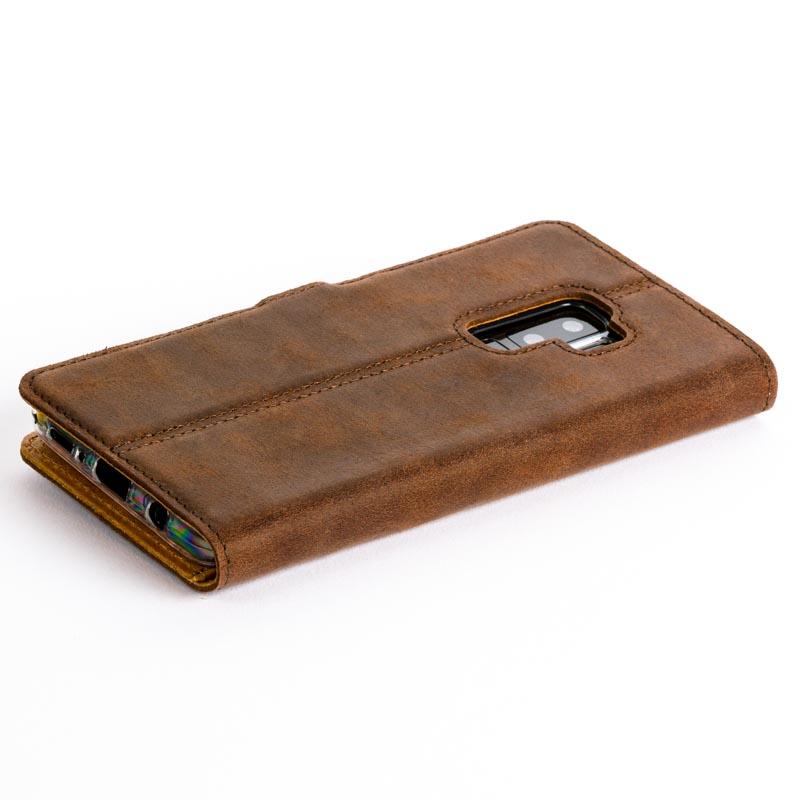 Vintage Chestnut Brown Leather Wallet - Samsung Galaxy S9 Plus - Snakehive