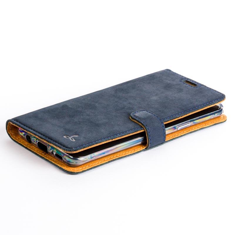 Vintage Navy Leather Wallet - Samsung Galaxy S9 Plus - Snakehive
