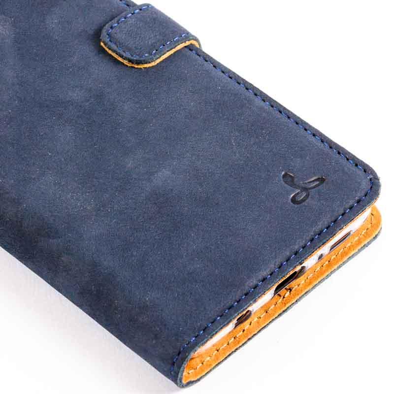 Vintage Navy Leather Wallet - Samsung Galaxy S9 Plus - Snakehive