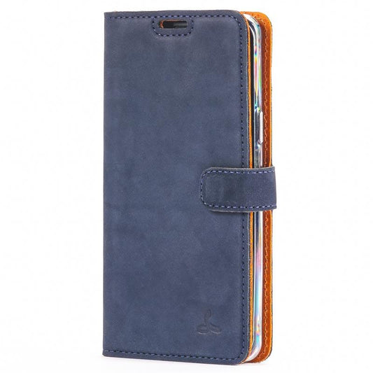 Vintage Navy Leather Wallet - Samsung Galaxy S9 - Snakehive