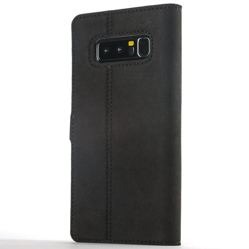 Vintage Black Leather Wallet - Samsung Galaxy Note 8 - Snakehive
