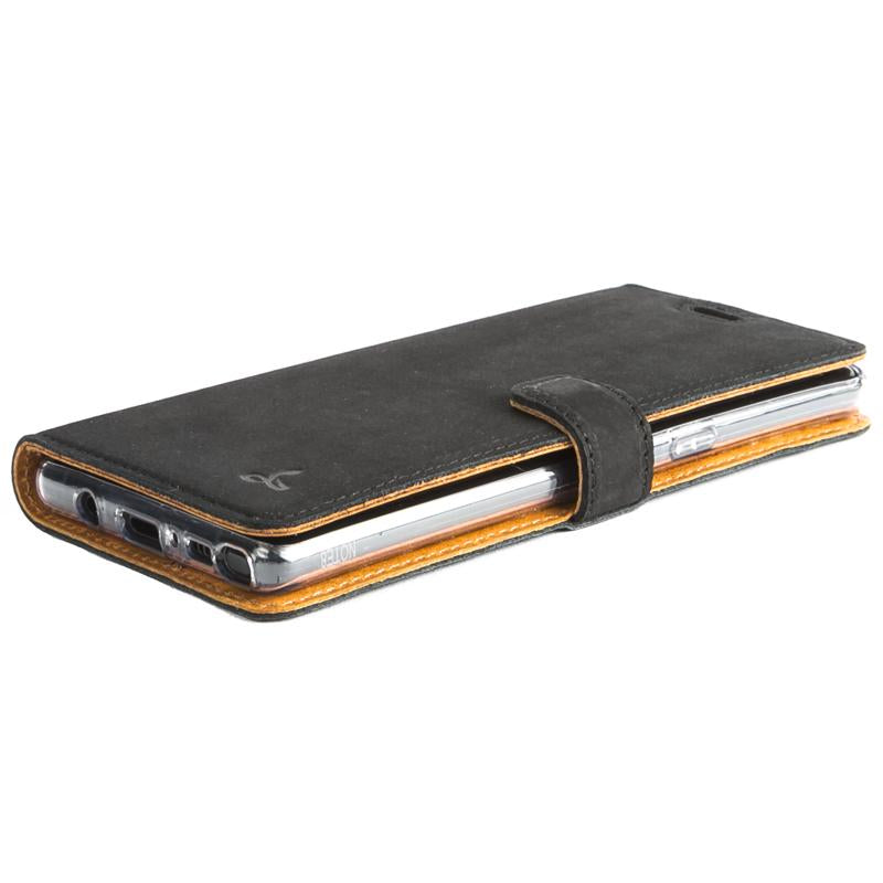 Vintage Black Leather Wallet - Samsung Galaxy Note 8 - Snakehive