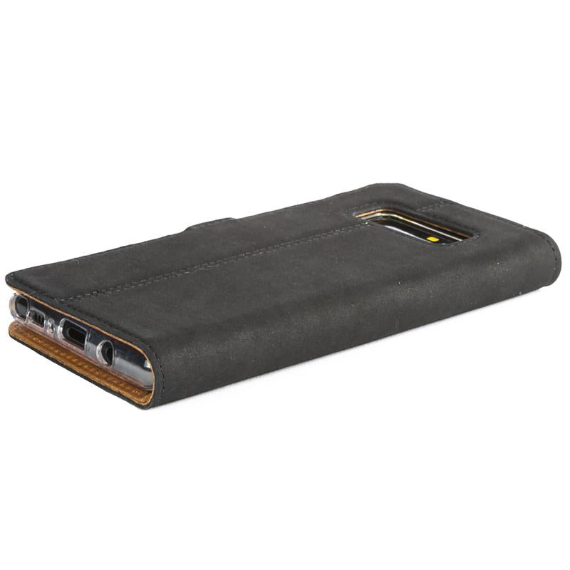 Vintage Black Leather Wallet - Samsung Galaxy Note 8 - Snakehive