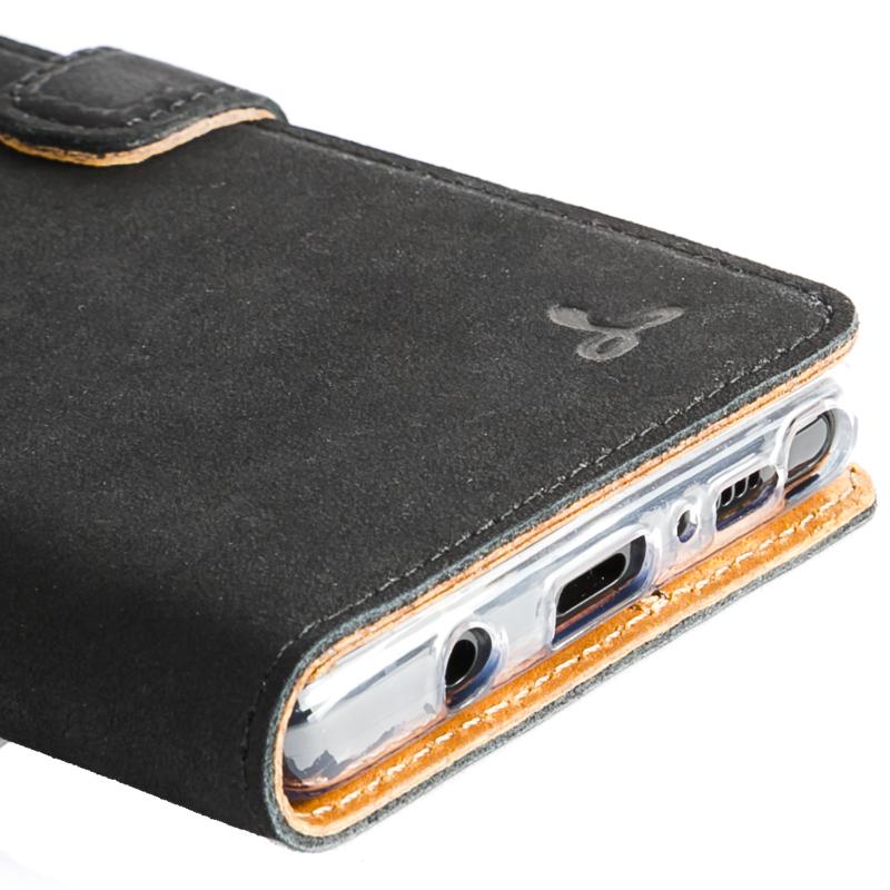 Vintage Black Leather Wallet - Samsung Galaxy Note 8 - Snakehive
