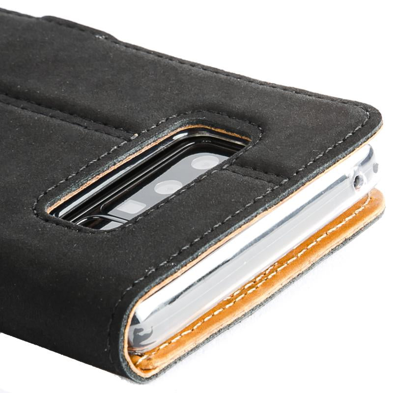 Vintage Black Leather Wallet - Samsung Galaxy Note 8 - Snakehive