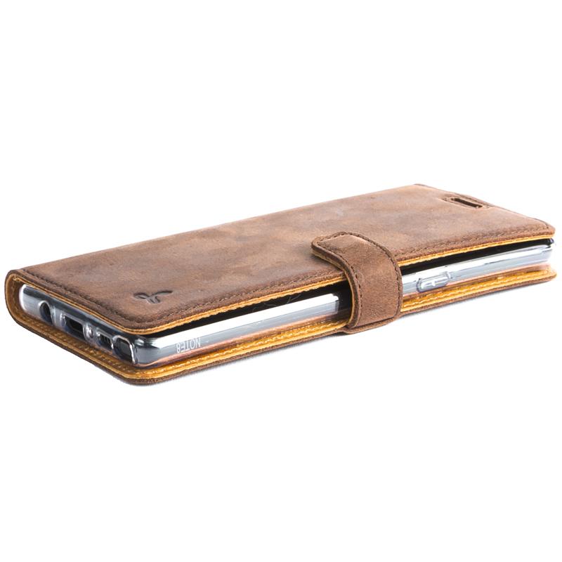Vintage Chestnut Brown Leather Wallet - Samsung Galaxy Note 8 - Snakehive