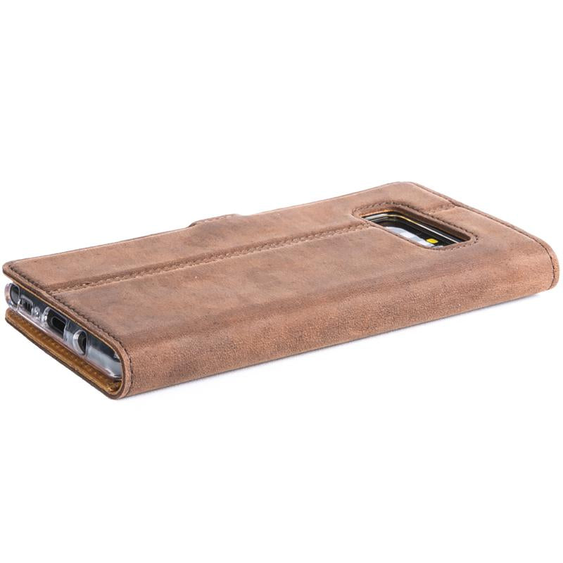 Vintage Chestnut Brown Leather Wallet - Samsung Galaxy Note 8 - Snakehive