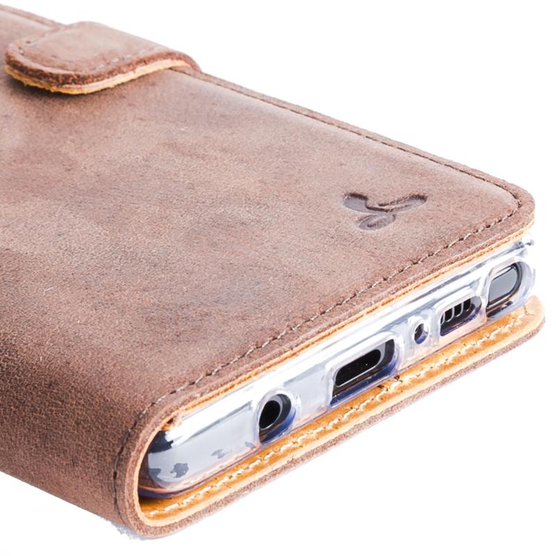 Vintage Chestnut Brown Leather Wallet - Samsung Galaxy Note 8 - Snakehive