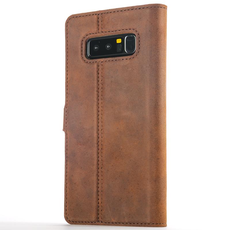 Vintage Chestnut Brown Leather Wallet - Samsung Galaxy Note 8 - Snakehive