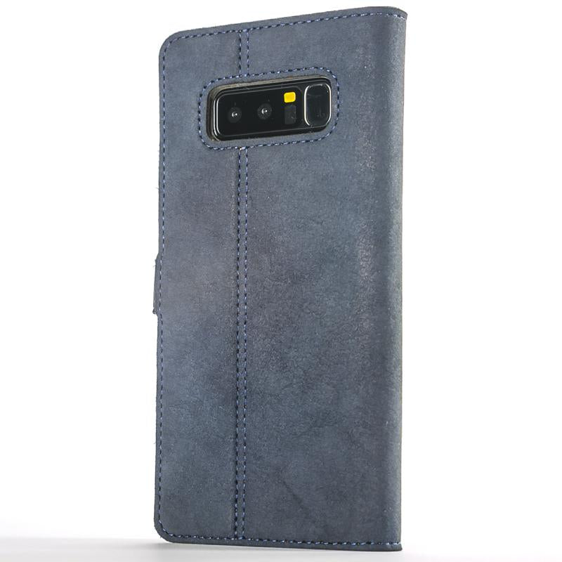 Vintage Navy Leather Wallet - Samsung Galaxy Note 8 - Snakehive