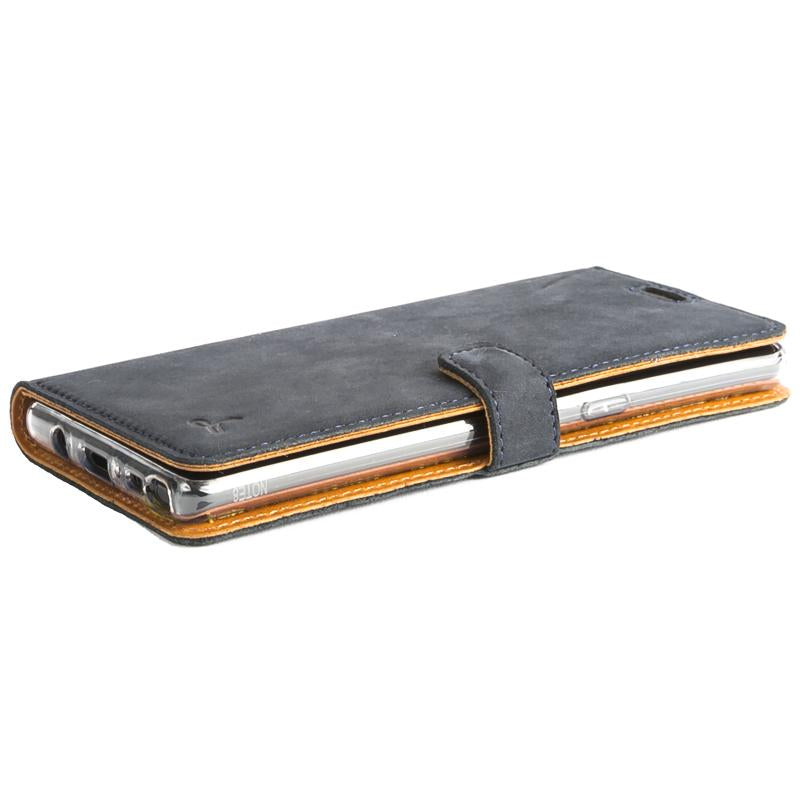Vintage Navy Leather Wallet - Samsung Galaxy Note 8 - Snakehive