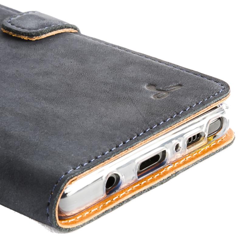 Vintage Navy Leather Wallet - Samsung Galaxy Note 8 - Snakehive