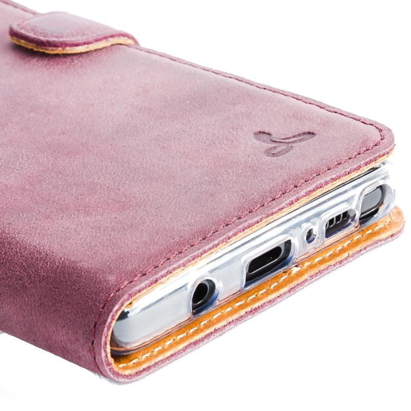 Vintage Plum Leather Wallet - Samsung Galaxy Note 8 - Snakehive