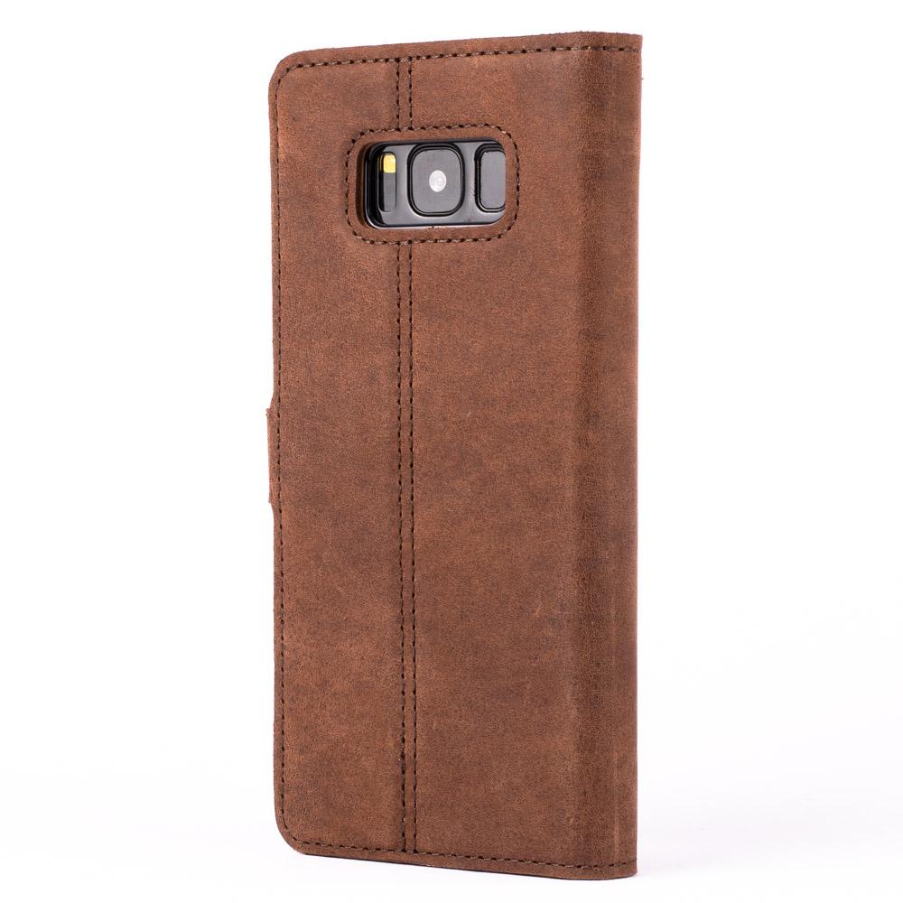 Vintage Chestnut Brown Leather Wallet - Samsung Galaxy S8 - Snakehive